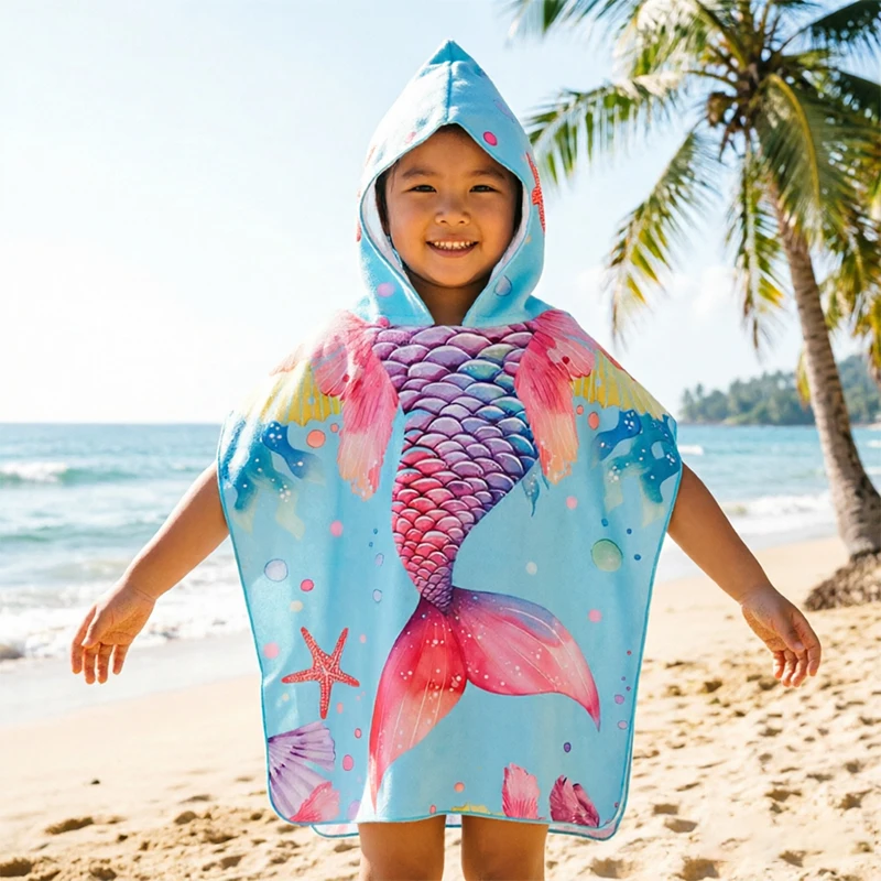 Summer baby and children's bathrobes sports quick drying absorbent wipes portable travel beach towels
