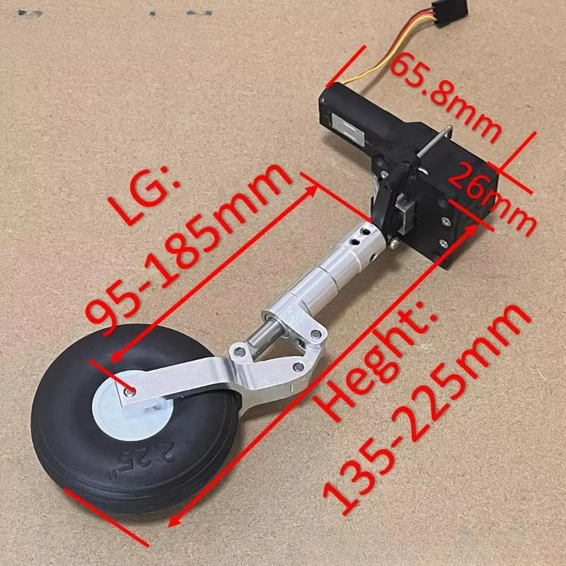 RC Model Aircraft Kneeling Damping Front Landing Gear 135~ 225mm Worm Electric Tripod 3-5kg Shock-absorbing Landing Gear