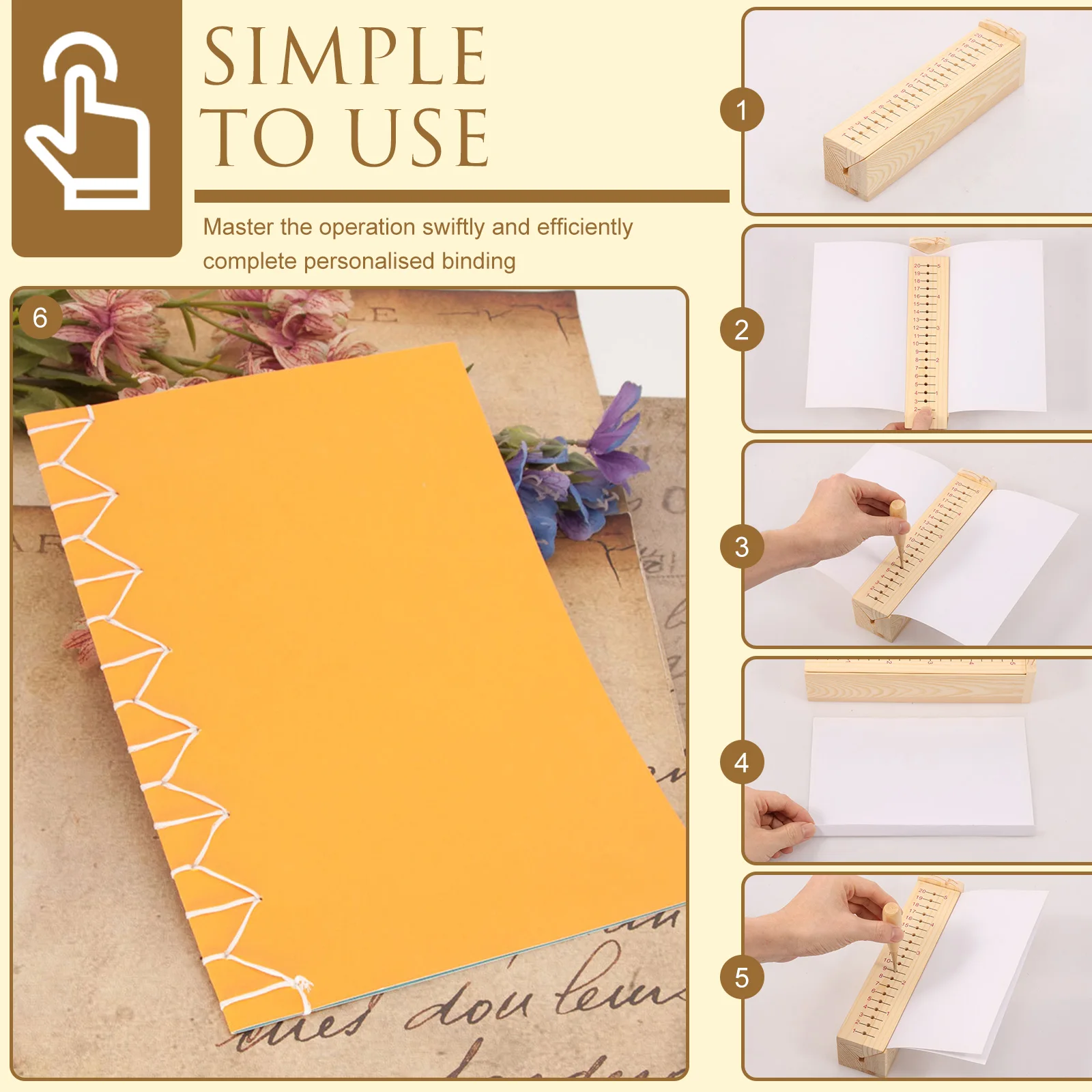 Wood Bookbinding Punching Crad - Bookbinding Supply Kit 评论和价格
