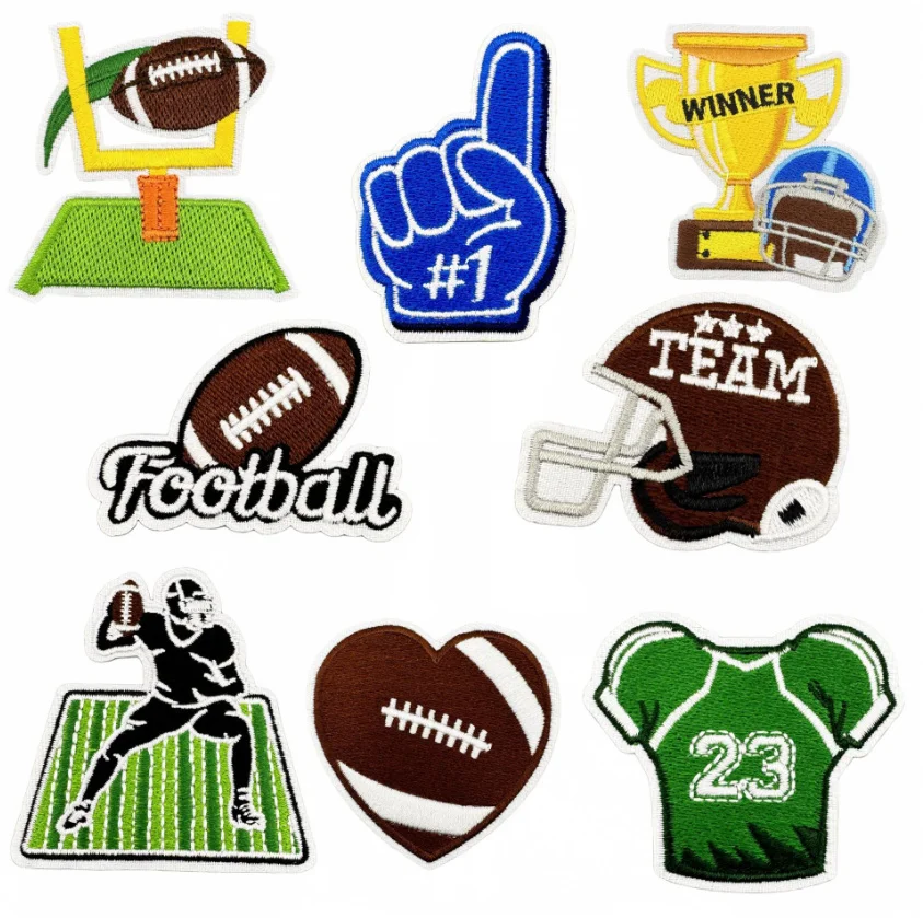 2025 New Patches 10 Pcs Football Team Winner Badge Embroidered Iron On Clothing Hat Bag Shoe Repair Phone Gift Box Decor DIY