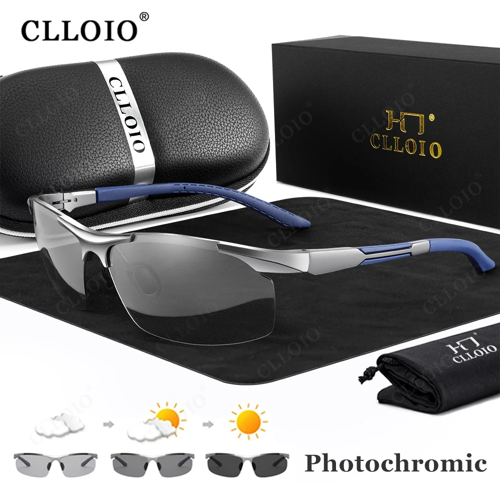 

CLLOIO Photochromic Sunglasses Men Polarized Cycling Driving Glasses Anti-Glare Fishing Goggles Anti-UV Change Color Sun Glasses