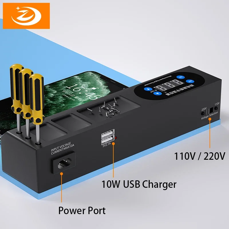 Imagem -04 - Placa Quente Eletrônica Pré-aqueça Display Digital Lcd Estação de Pré-aquecimento para Smd Aquecimento Telefone Lcd Touch Screen Separado Zj1805