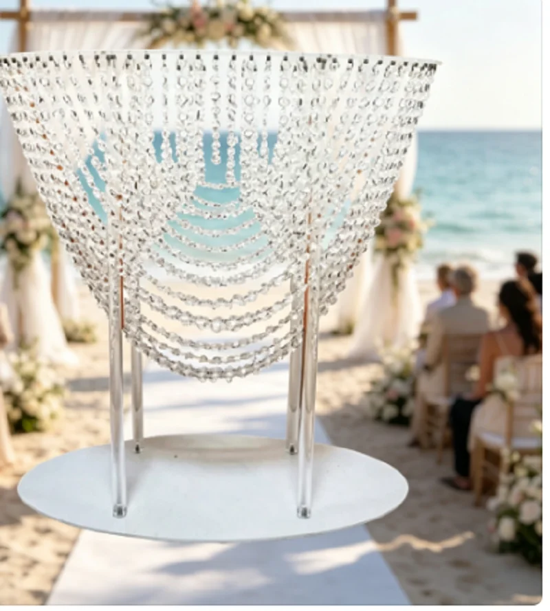 5pcs Wedding Crystal Dessert Stand 68-105cm Acrylic Flower Oval Transparent Party Cake Holder Table Centerpiece for Events