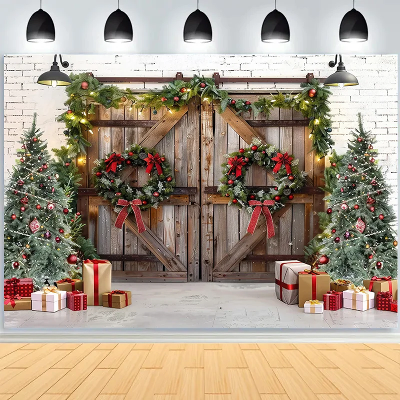 Winter Christmas Eve Festival Decoration Living Room Photography Backdrops New Year Holiday Fireplace Party Background JS-12