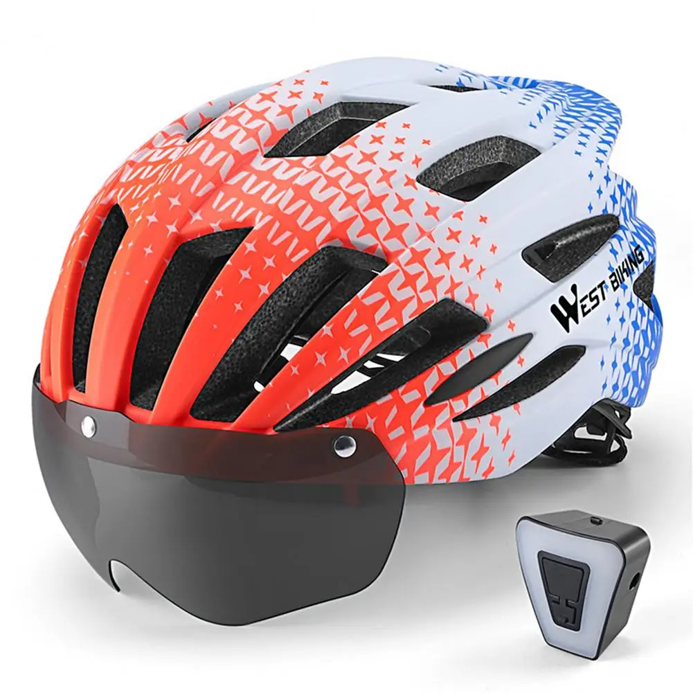 Cycling Helmet Sturdy High Brightness Tail Light Protective Head Mountain Road Bike Helmet Bicycle Helmet Cycling Supplies