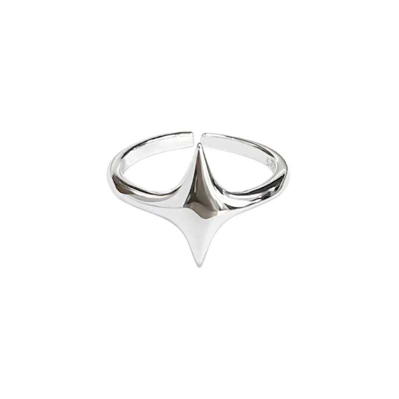 Women's 925 Sterling Silver Geometric Star Adjustable Ring