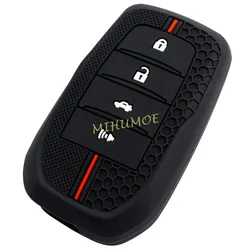 Silicone Car Key Case Chain Cover For Toyota Camry Highlander Corolla Cross Mirai Venza Tundra Tacoma Sequoia Fortuner 4 Buttons