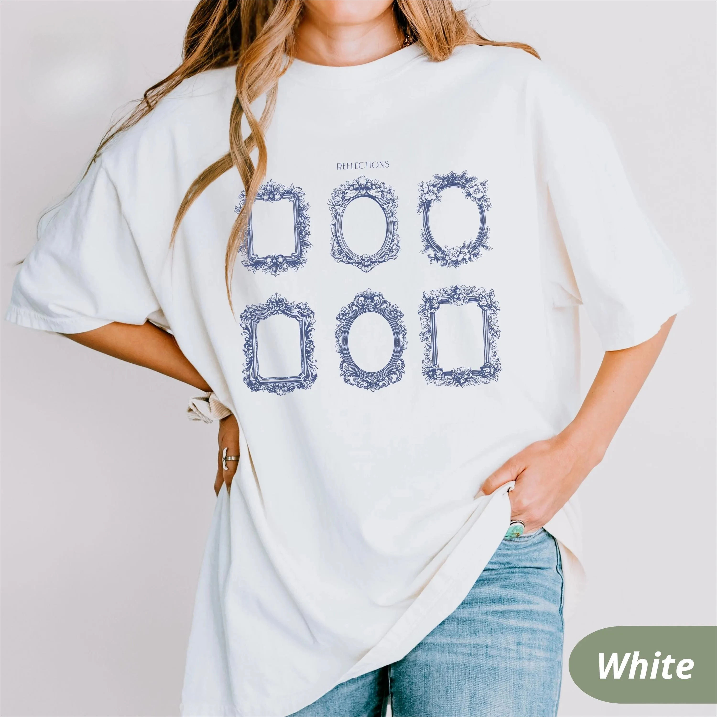 Summer Women's Antique Frame Illustration T-Shirt  Cotton and Breathable Short Sleeve Streetwear Oversized Loose Casual