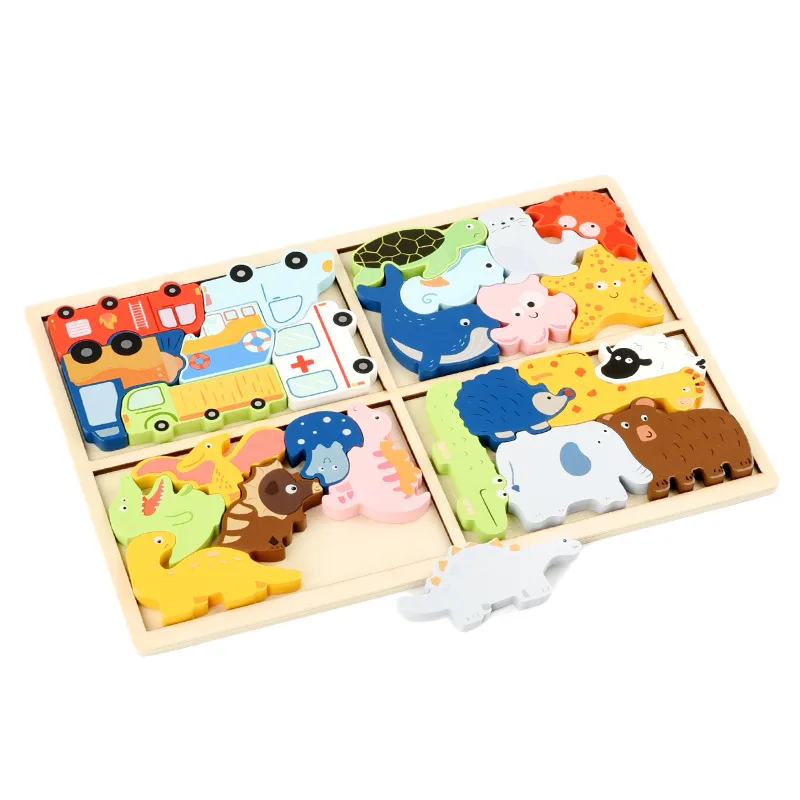 Kids 4-in-1 Puzzle Board – Montessori-Inspired Educational Toy for Hand-Eye Coordination, Shape & Color Recognition