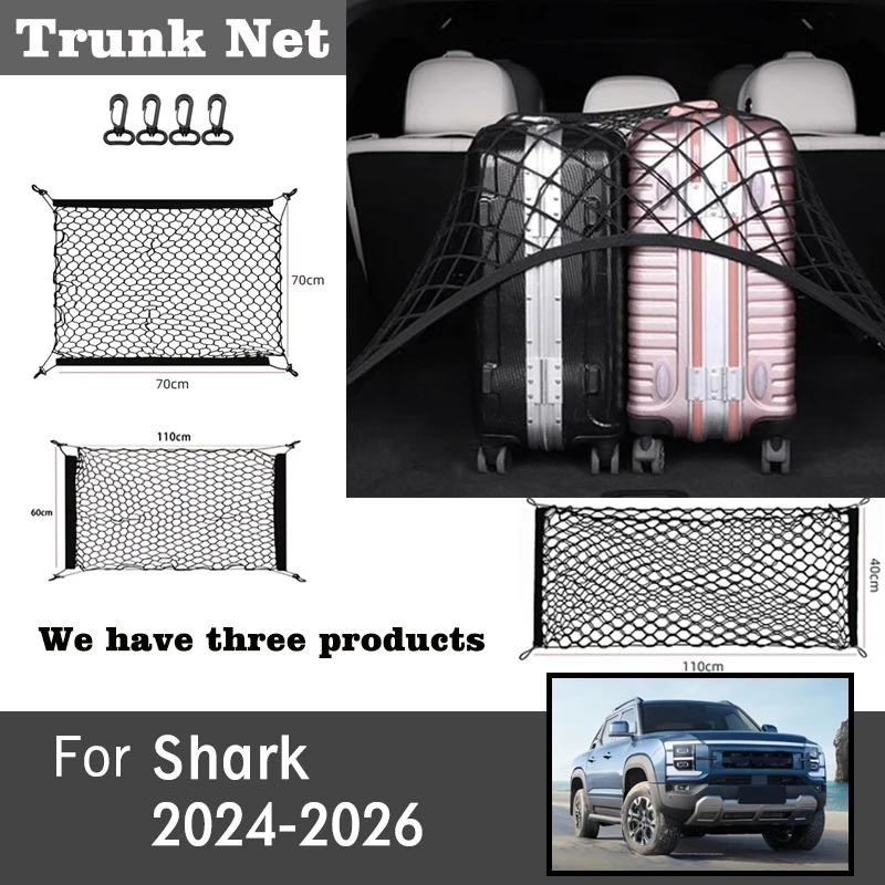 

Car Trunk Storage Net For BYD Shark 2024 2025 2026 Accesorios Trunk Organizer Nets Mesh Auto Organizer Pocket Stowing Tidying