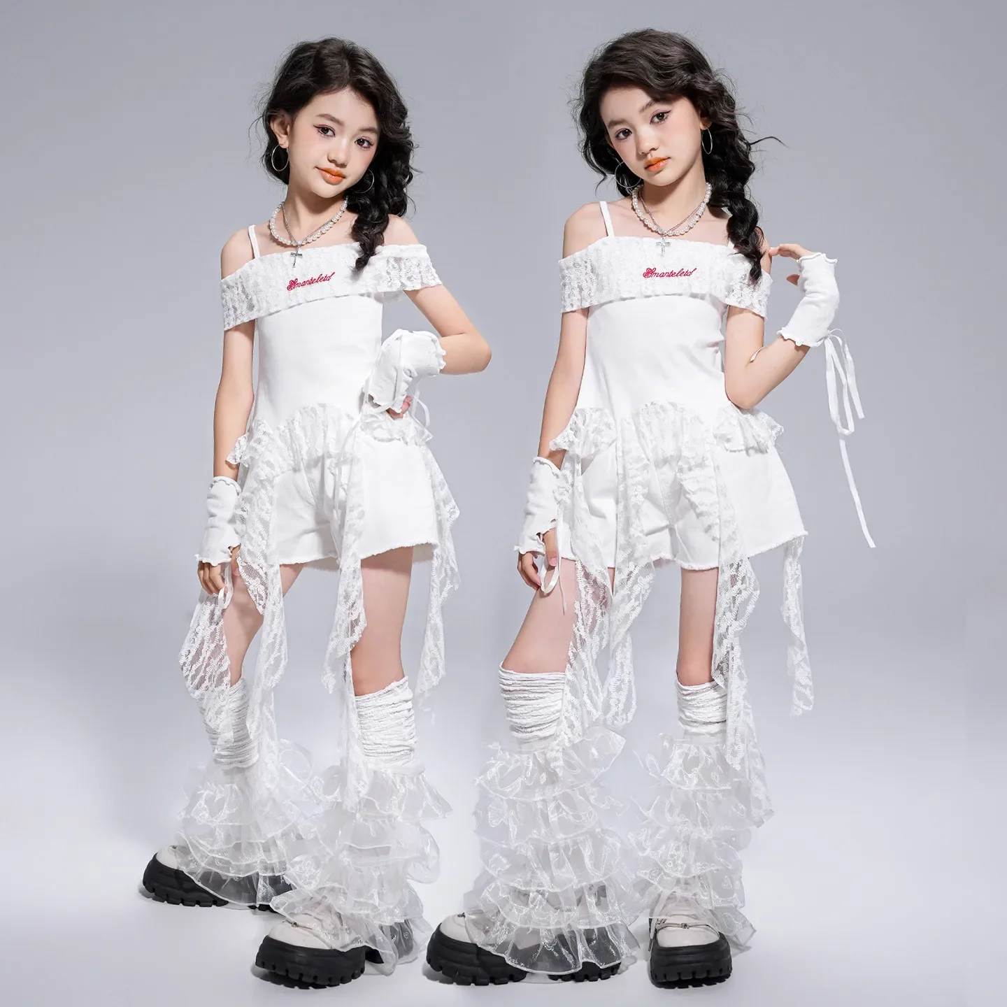 

Girl's Jazz Dance Costume Korean Version Trendy Cool Vest Children's Street Dance Performance Runway Costume Set