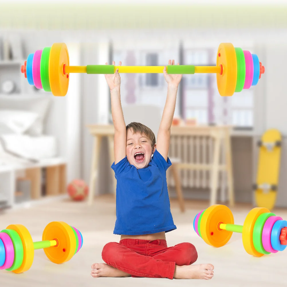 Mancuernas de plástico para niños, mancuernas de entrenamiento de brazo, equipo de ejercicio, peso de mano, juguete para guardería