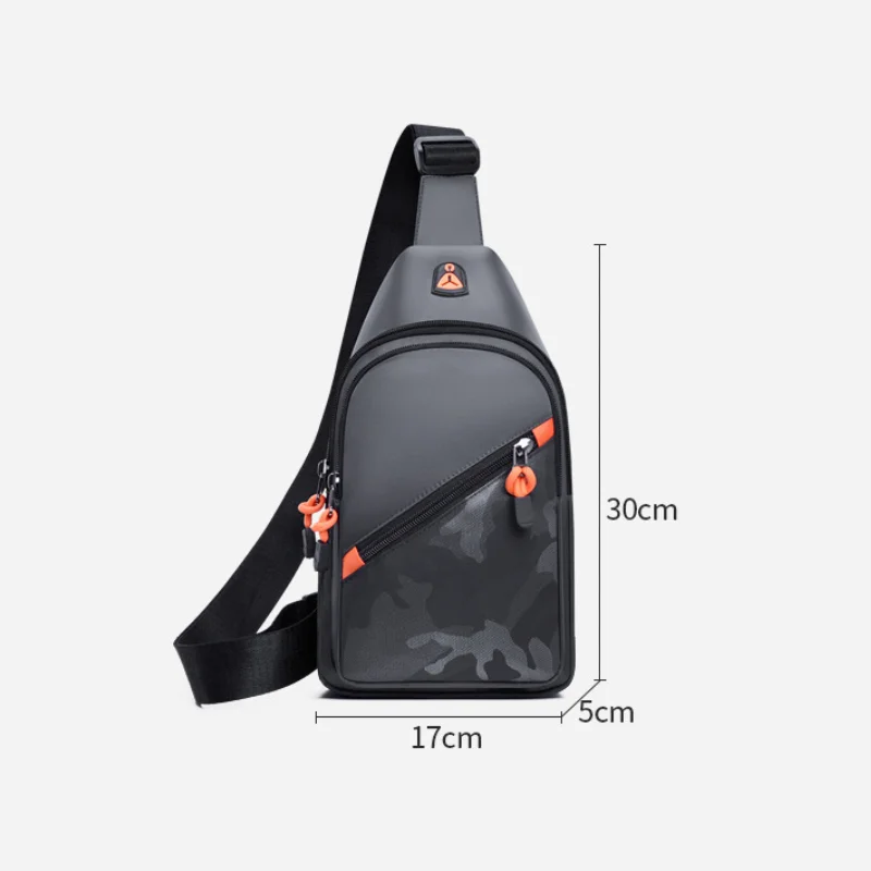 1 Uds. Bolso cruzado de material de nailon a la moda para hombre, bolso deportivo informal para el pecho, correa de hombro ajustable, adecuado para desplazamientos diarios