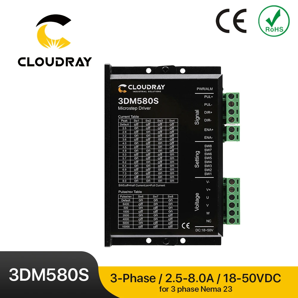 Cloudray 3 fazy 3DM580S sterownik silnika krokowego napięcie zasilania 24-50VDC wyjście 1.0-8.0A prąd