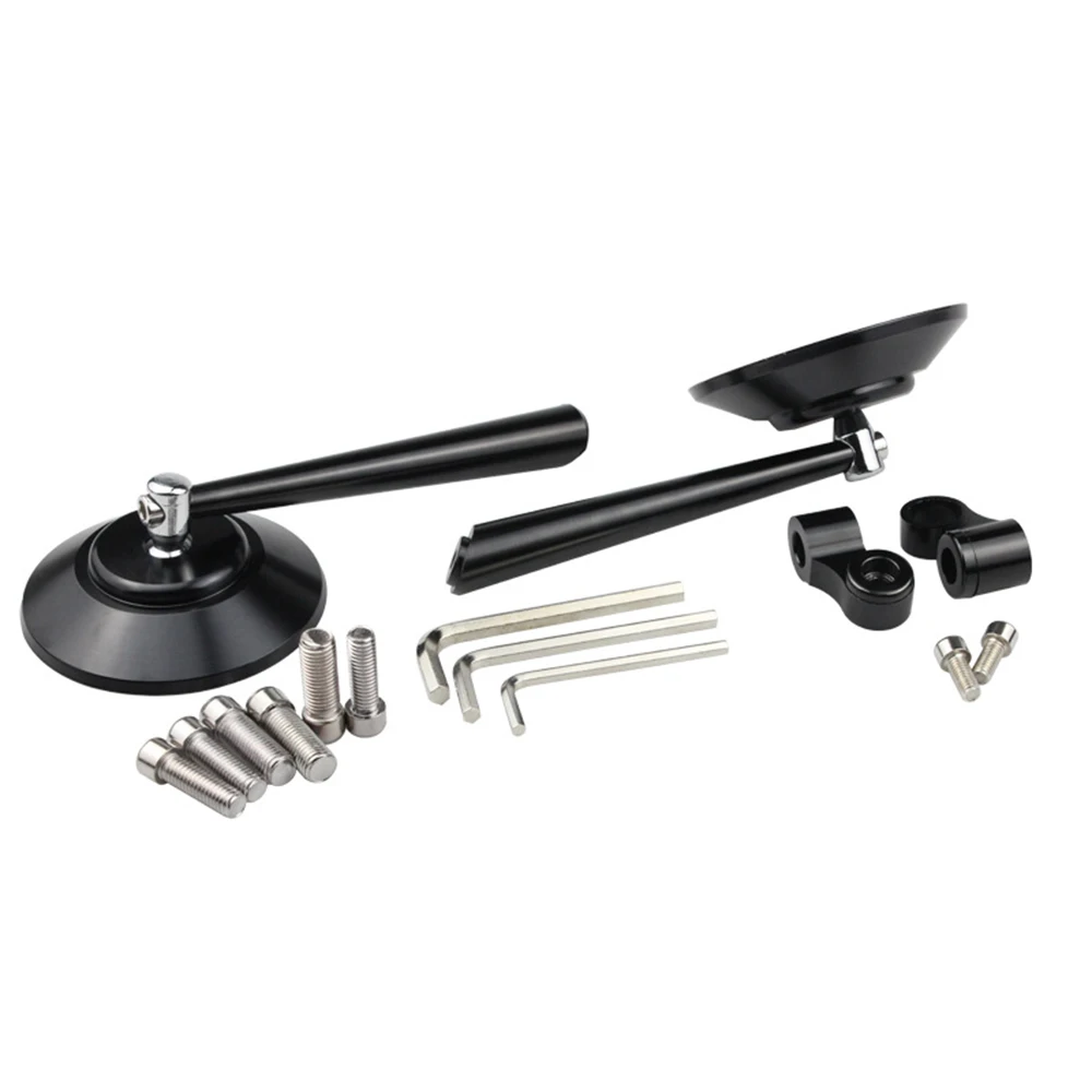 Motorcycle Modified Aluminum Alloy Rearview Black Mirror Off-road Vehicle For CNC Round Straight Rod Reflector Handlebar Mirror