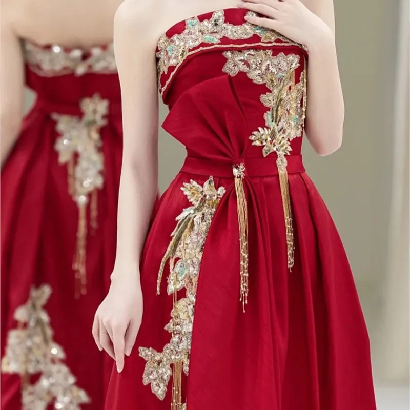 Toasting new style dress small Chinese wedding red