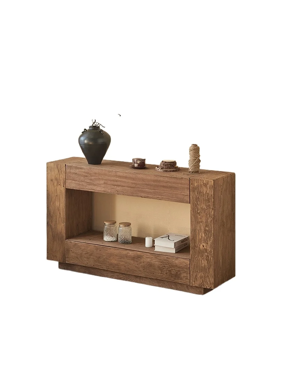 

Wind solid wood dining side cabinet storage decorative cabinet against the wall shelf B & B clubhouse strip case entrance