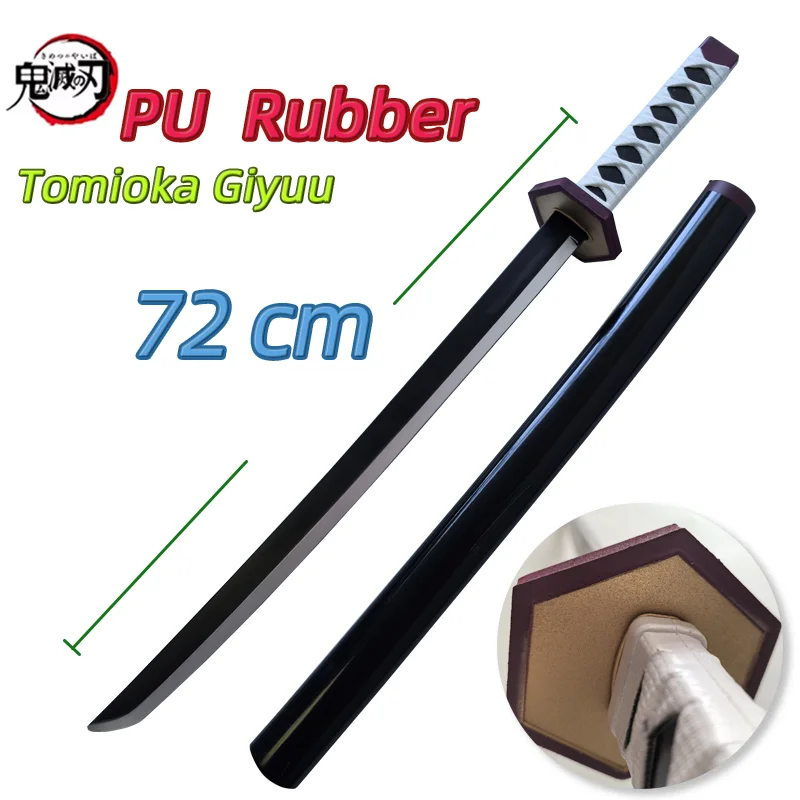 72cm Cosplay Demon Slayer Sword Kimetsu no Yaiba Original Katana Weapon Mitsuri Kyoujurou Tanjiro Swords Toy Safety Rubber