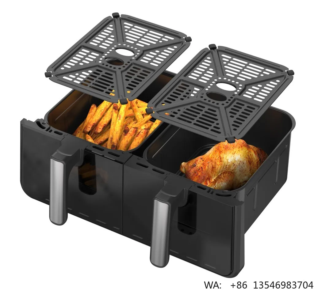 Home Kitchen Oil Free Large Capacity 5L+5L Digital Dual Air Fryer with Color Screen Freidoras De Aire Electric
