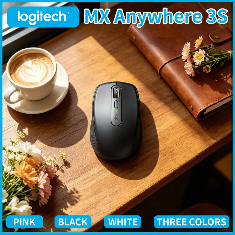 Logitech MX Anywhere 3S Wireless Mouse - 8K DPI Darkfield, Hyper-Scroll, Silent Click, 3-Device Sync, Office Travel Use