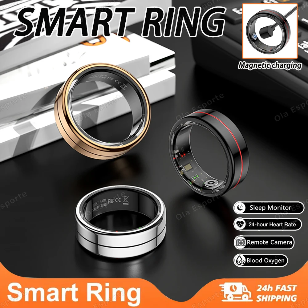 

2025 R04 Смарт-кольцо для здоровья, HRV, монитор сердечного ритма, стресса, сна, пульт дистанционного управления, 5 АТМ, водонепроницаемое спортивное сmartring для мужчин и женщин, новинка