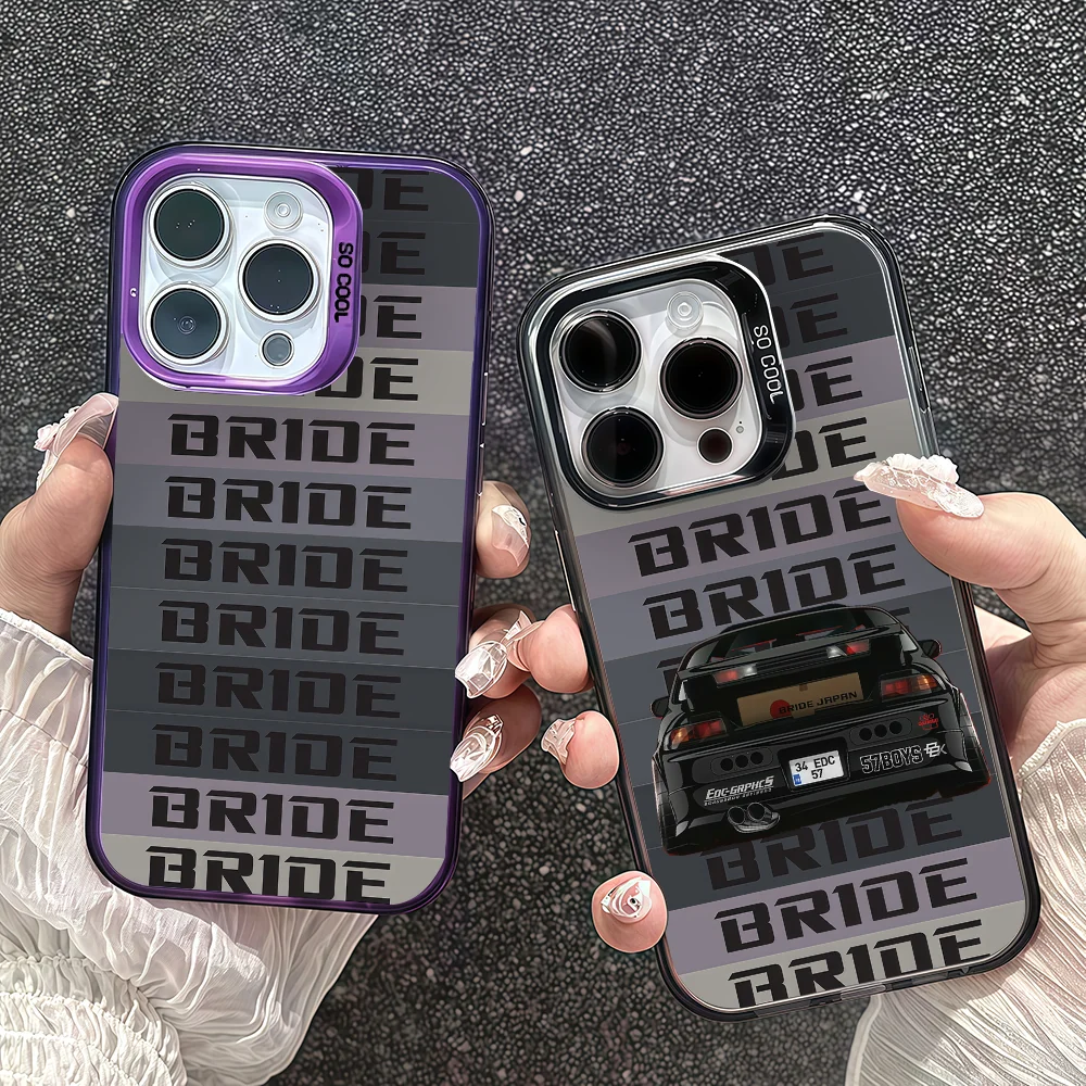 

Japanese JDM Car B-BRIDE Phone Case For IPhone 12 11 13 14 15 16 17Max Pro Plus Mini Protective IMD Color Cover
