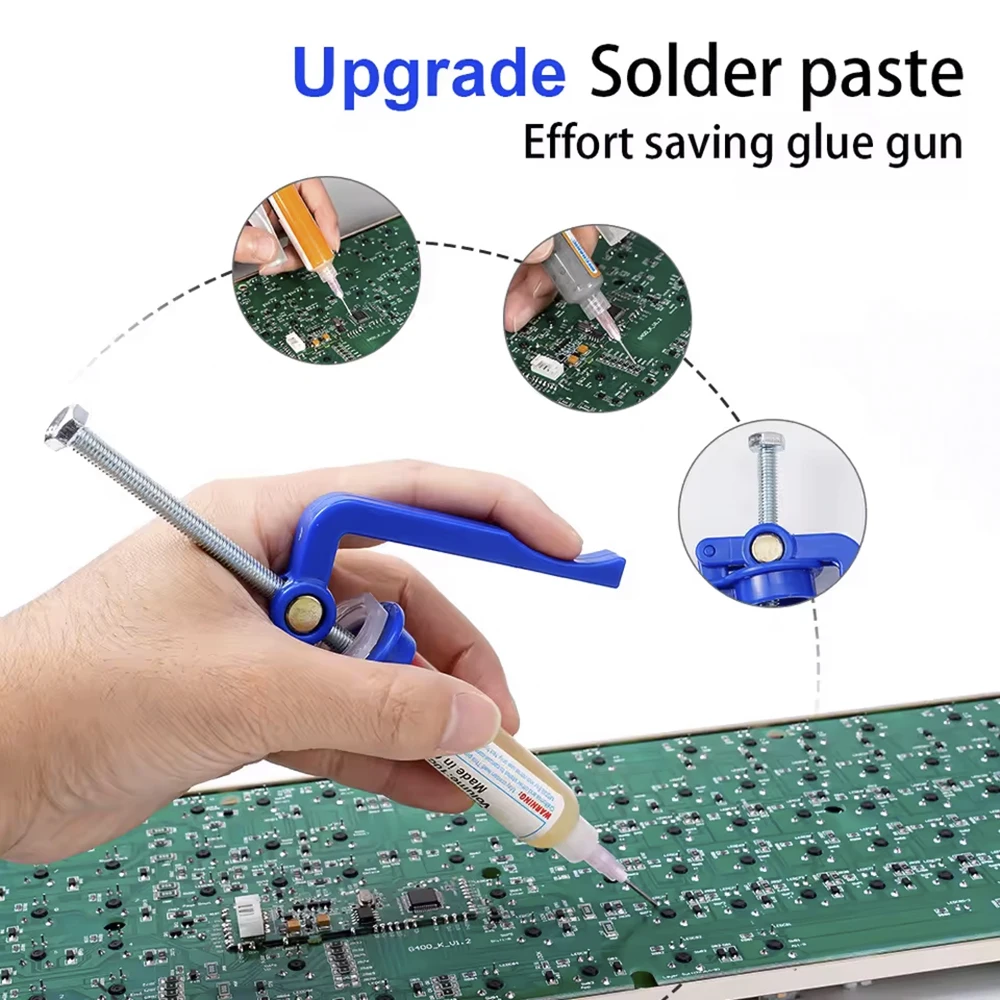 Manual Labor-saving Glue Booster for 5-10CC Syringe Soldering Oil High Strength Solder Mask Propulsion Tool Solder Paste Extrude