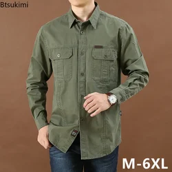 Camisa táctica del ejército de gran tamaño para hombre, camisas de manga larga para acampar y cazar, camisa de combate militar, camisas para senderismo, pesca, ropa de caza