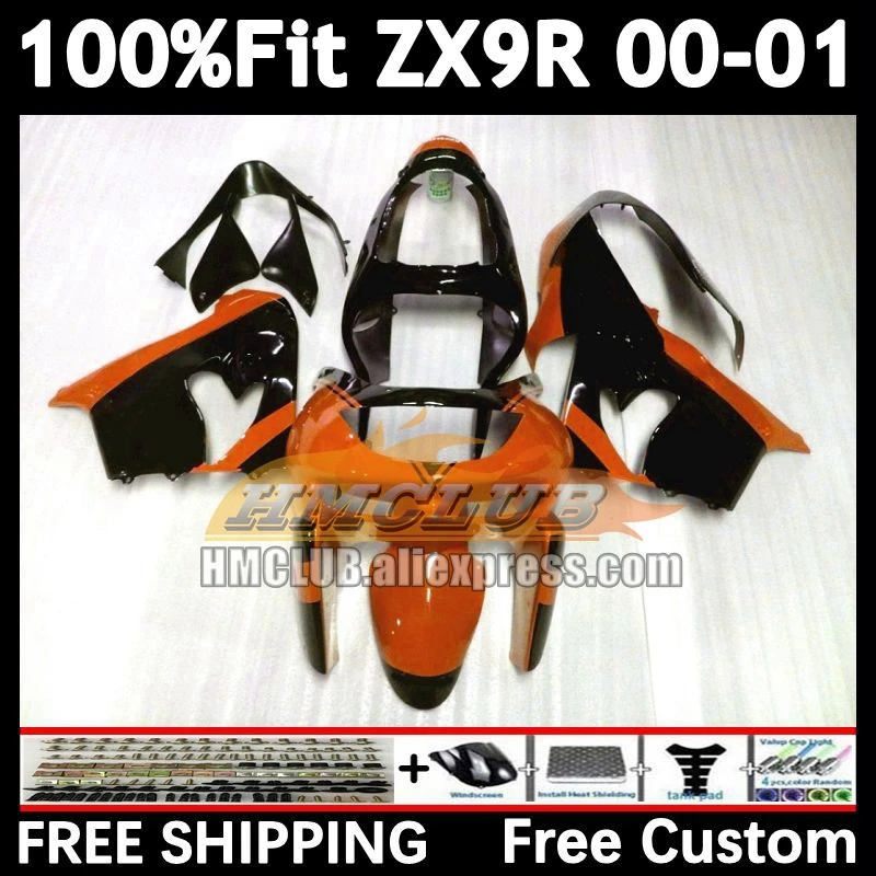 

Инъекционные корпуса для KAWASAKI NINJA ZX 9R 9 R 900 2000 2001 запас оранжевый 165 No 107 ZX900 900CC ZX-9R ZX9 R ZX9R 00 01 OEM обтекатель