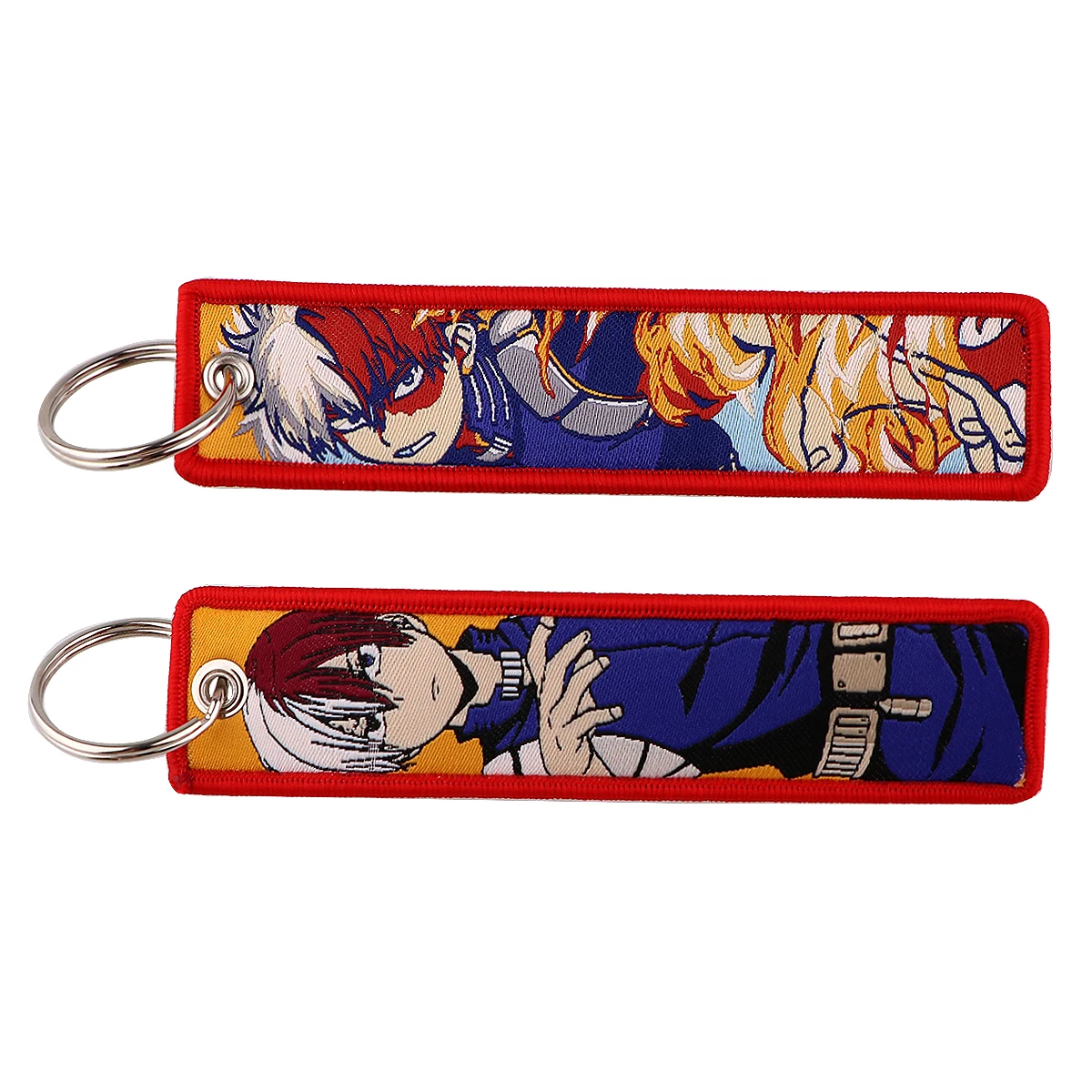 Anime Character Cool Key Tag Embroidery Key Fobs For Motorcycles Cars Bag Backpack Keychain Fashion Key Ring Souvenir Gifts