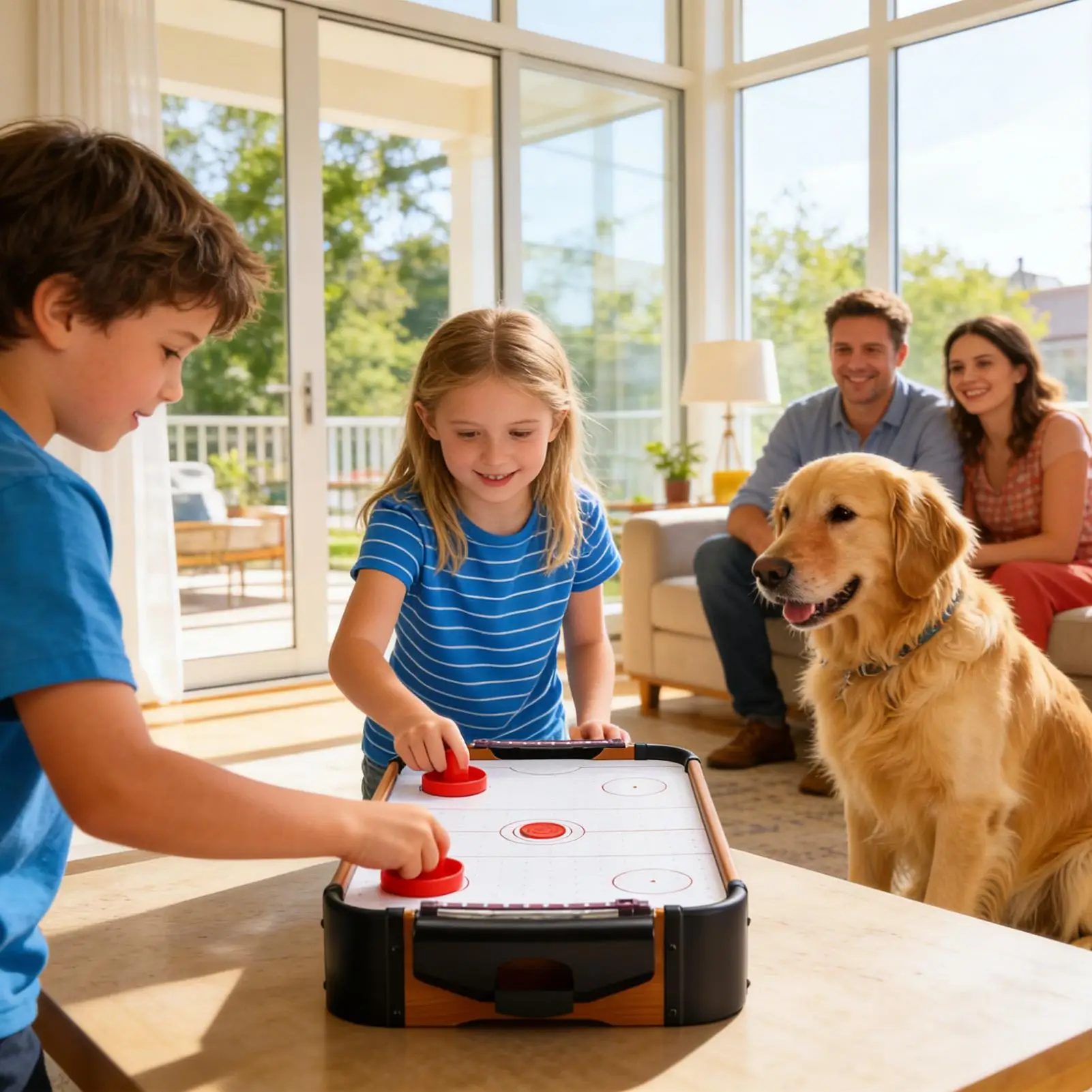 Table Air Hockey Game Two-Player Wood Parent-Child Interactive Toy Lightweight Mini Table Top Hockey Toy For Men Women Boys