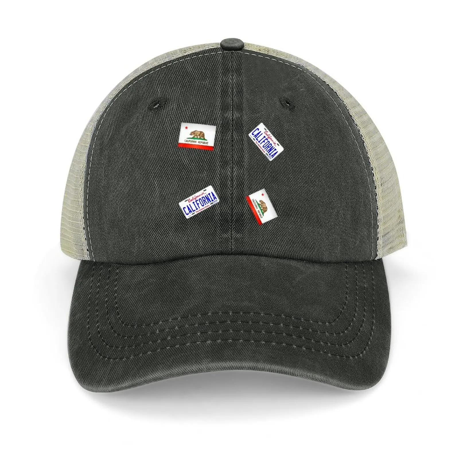 

California Flag and California License Plate Sticker PackPattern Baseball Cap New Hat New In Hat Luxury Woman Men's