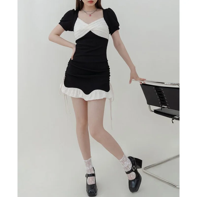 2023 New Summer Fashion Premium V-neck High Waist Tight Fit Slim Fragrant Hot Spring Resort Beach Style One Piece Skirt Swimwear