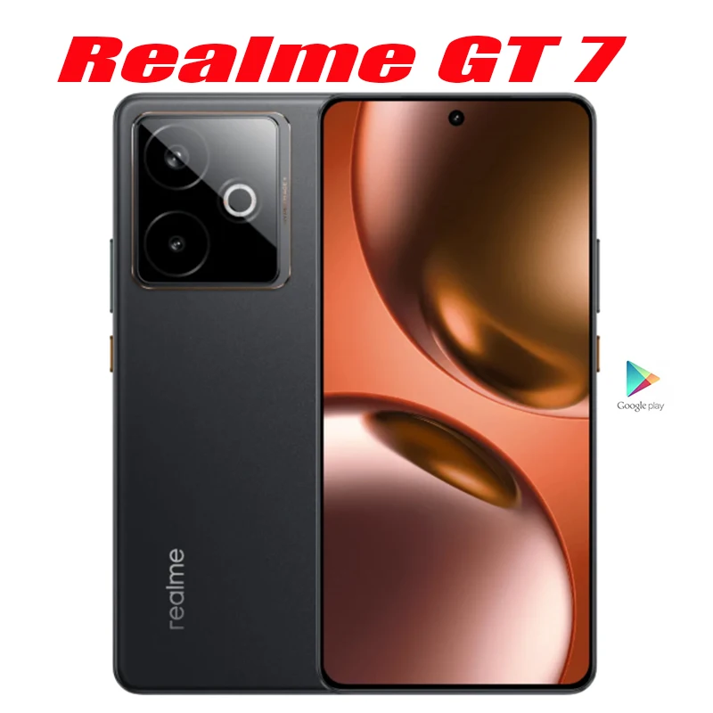 Realme GT 7 النسخة الصينية غير مقفلة من شبكة منطقة Simcard الأبعاد 9400 + 6.8 "144 هرتز OLED 7200 مللي أمبير 100 واط شحن فائق 50 ميجابكسل IMX896