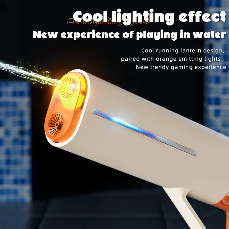 Pistola de água automática super poderosa, brinquedo com absorção de água led, spray de alta pressão, brinquedos de piscina para crianças, meninos, presente