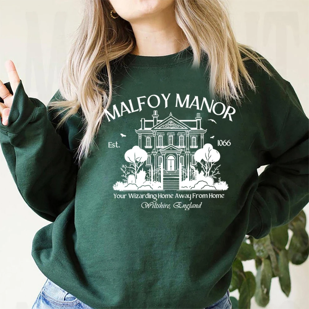 Dramione Fanfic Sweatshirt Malfoy Manor Shirt Dark Academia Bookish Sweater Wizard School Magic Fantasy Book Lover Sweatshirts