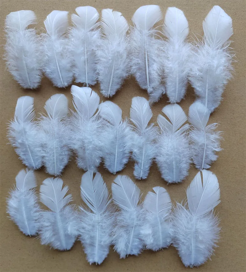 

500 шт./лот! 5-8 см натуральные белые мягкие куриные перья, маленькие перья для изготовления ювелирных изделий, шапок, рождественских украшений