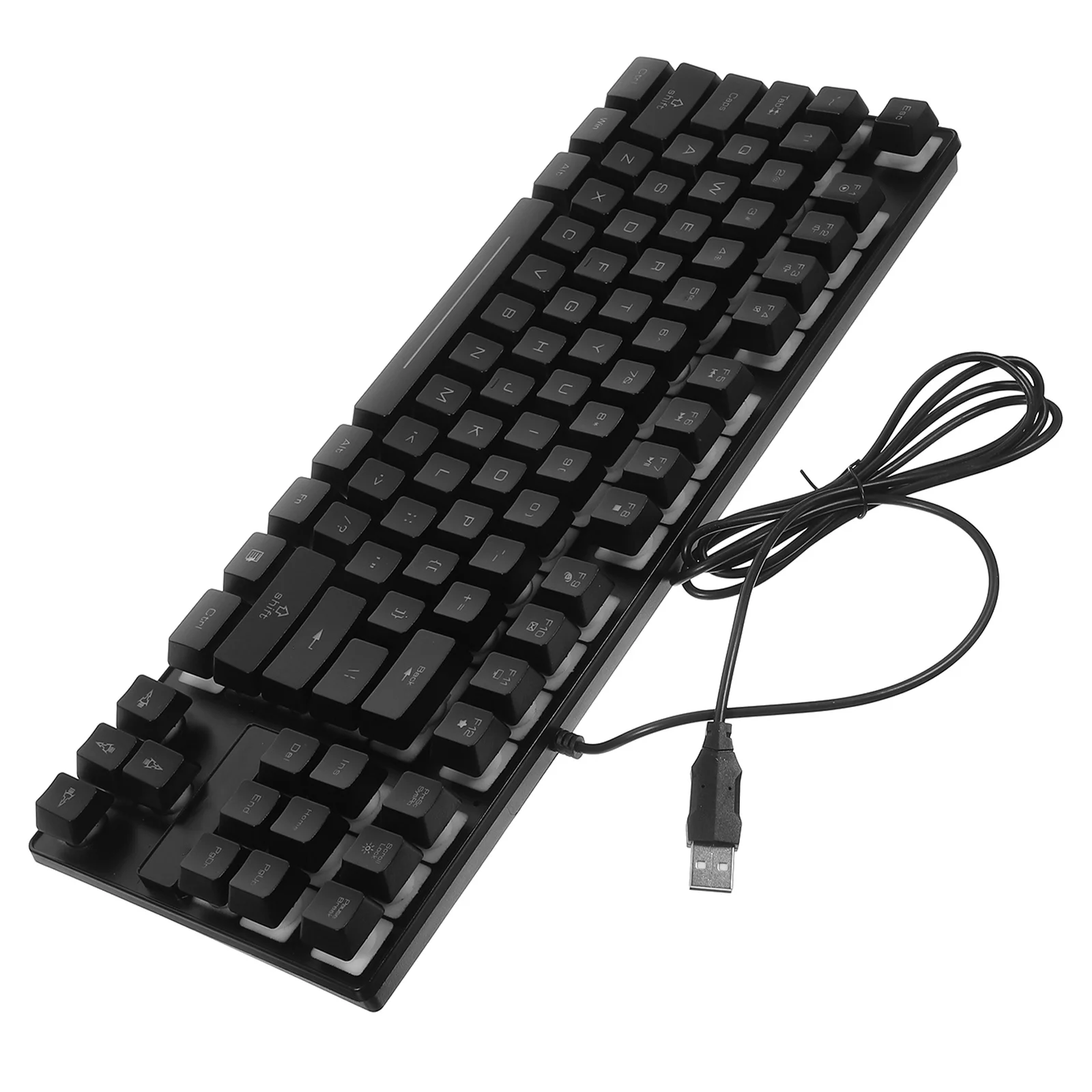 

87-Key LED Illuminated Gaming Keyboard USB Wired Computer Keyboard Anti-Ghosting 12 Shortcut Keys Portable Design for Office and