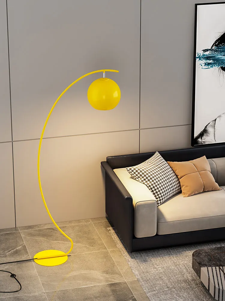 Black Yellow Simple Nordic Modern Apartment House Bedroom Bedside Living Sofa Office Hotel Project Metal Big Floor Lamp