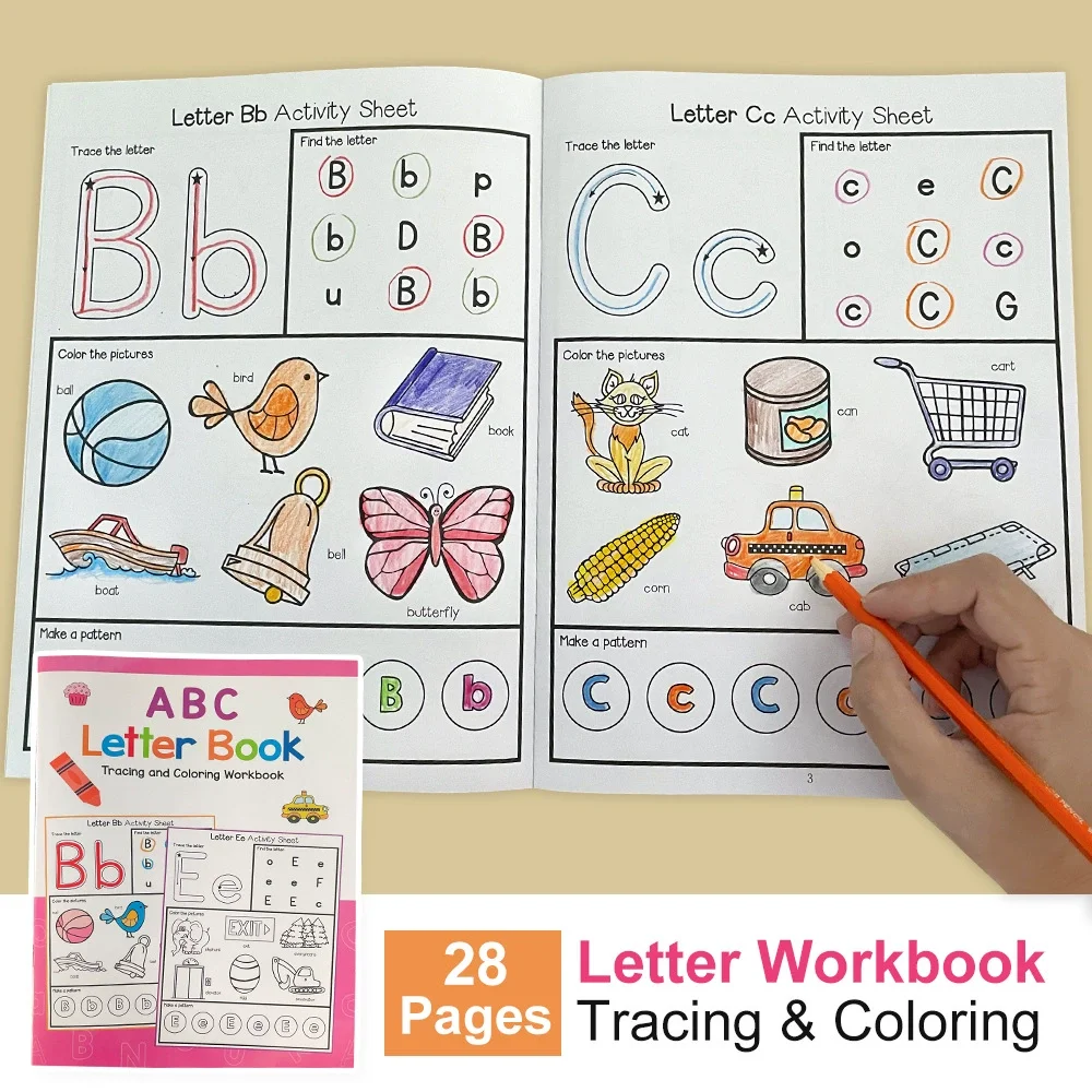 

Letters A-Z Alphabet Phonics Practice Workbook Preschool Learning English Language Kindergarten Writing Coloring Book