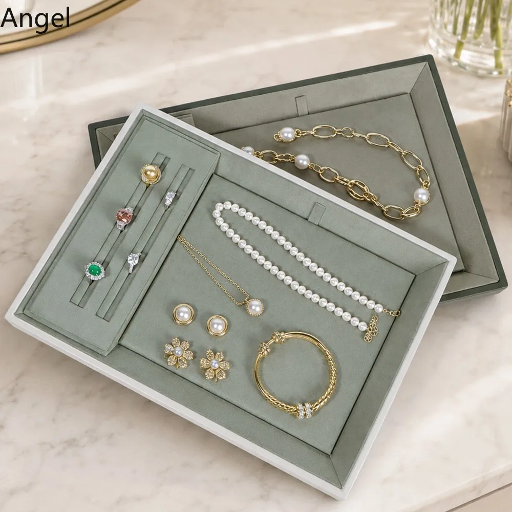 Premium Microsuede Jewelry Tray, Eid Gift for Her, Appraisal Display for Pearl Gemstone Ring Necklace Bracelet, Counter Prop
