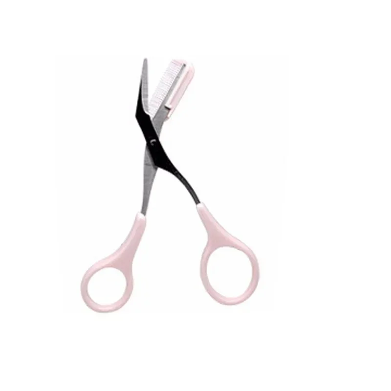 Forbici per rasoio sopracciglia con pettine, depilazione viso, toelettatura, rasoio modellante, accessori per trucco cosmetico, 7 colori