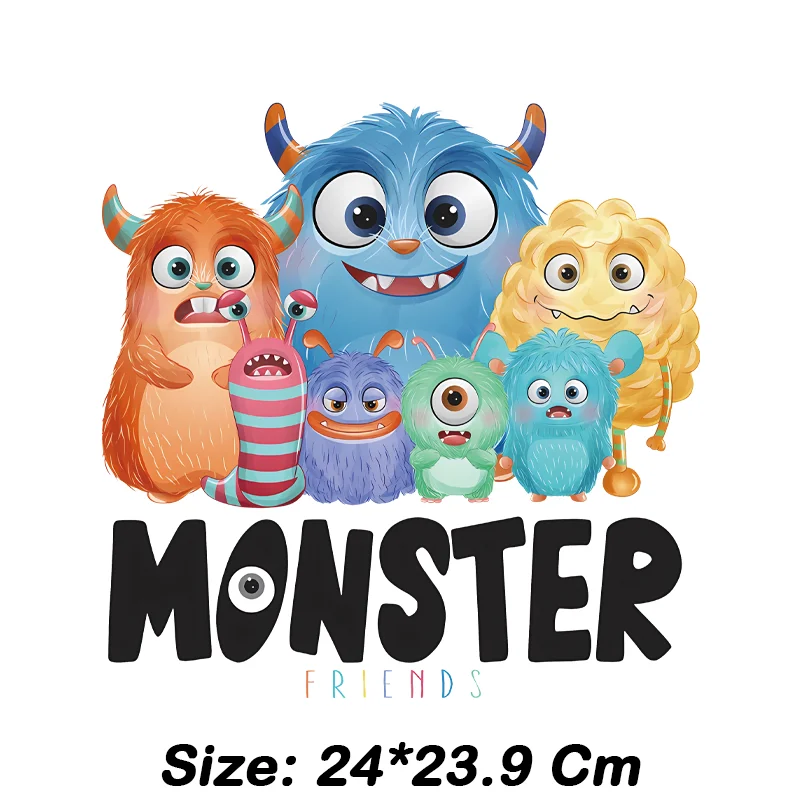 Cartoon Anime Monsters University Pattern Print Sticker，Clothing Thermoadhesive Patches Suitable for Hoodie,T-shirt,pillow,bag.