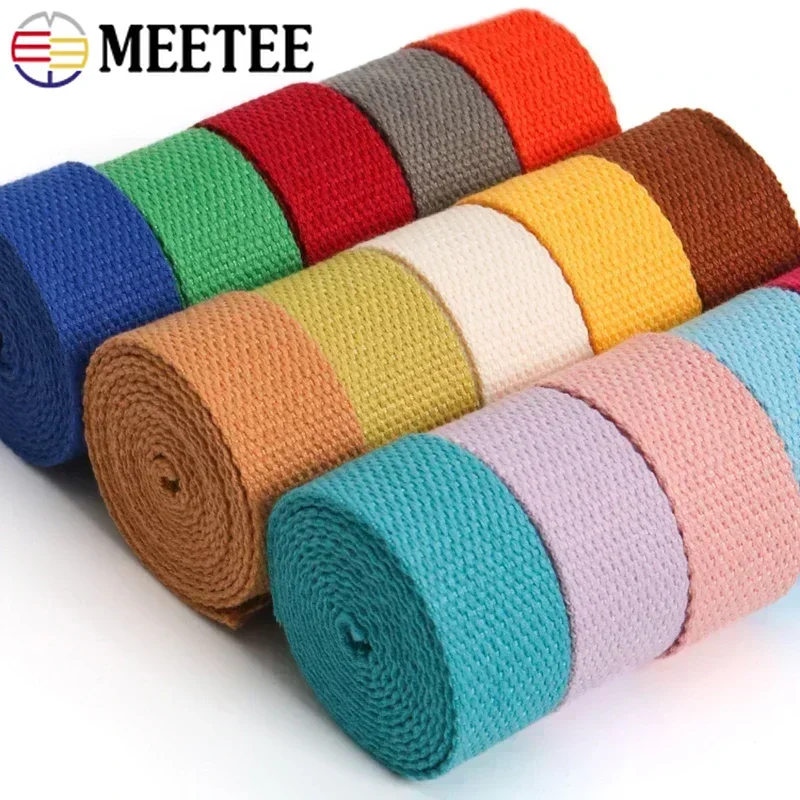 

20-38mm 8Meters 2mm Thick Polyester Cotton Webbing Tapes Ribbon Belt for Canvas Bags Backpack Strap Bands Garment Sewing Crafts