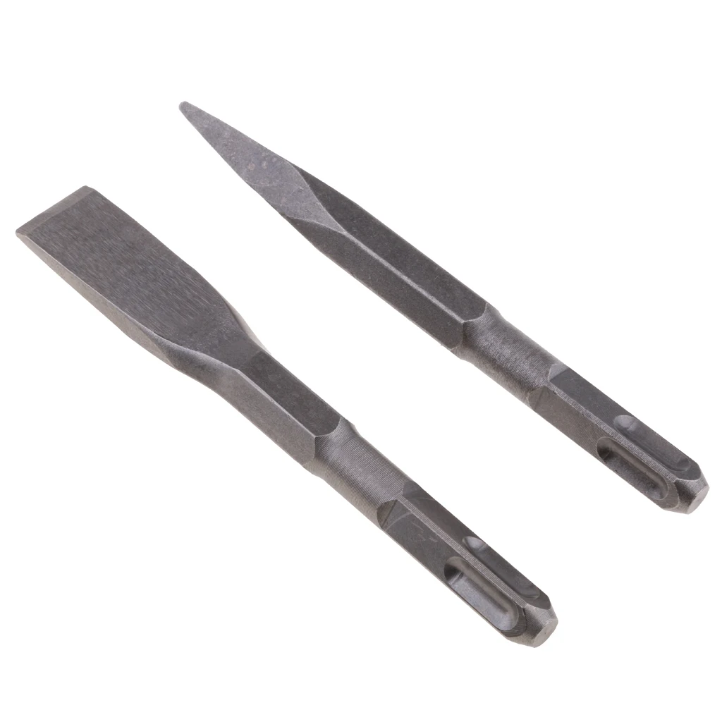 Heavy Duty Point Drill Flat Chisel Set Premium Steel Rotary Hammer Accessories for Wall Cleaning Operation