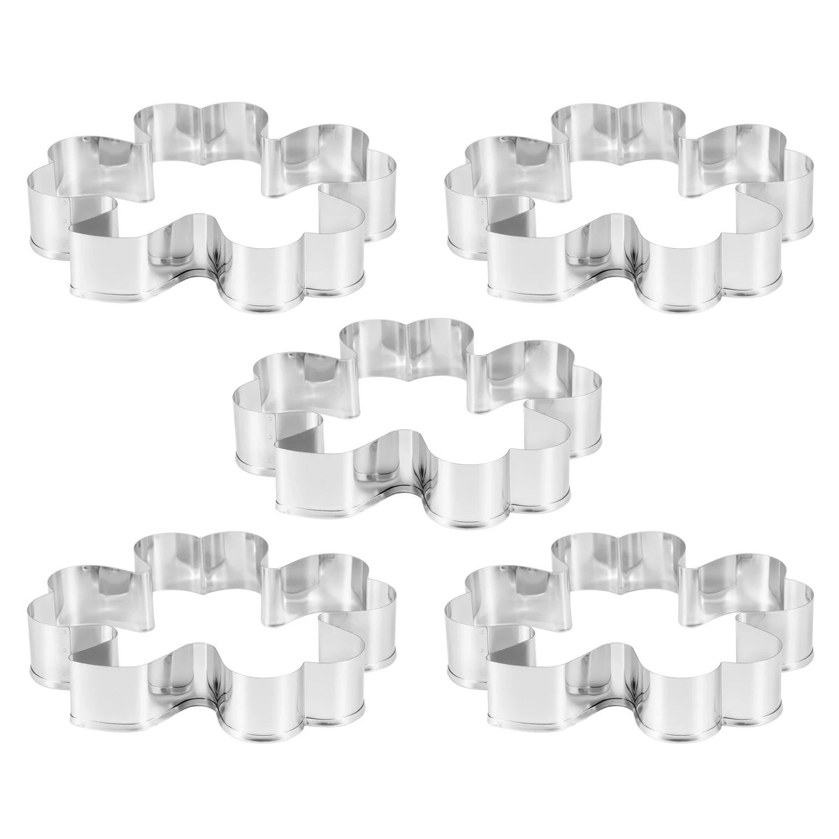 

5pcs Four Leaf Clover Cookie Stainless Steel Hollow Biscuit Mold for Baking Mini Cake Muffin Cupcake Dessert Kitchen Bar