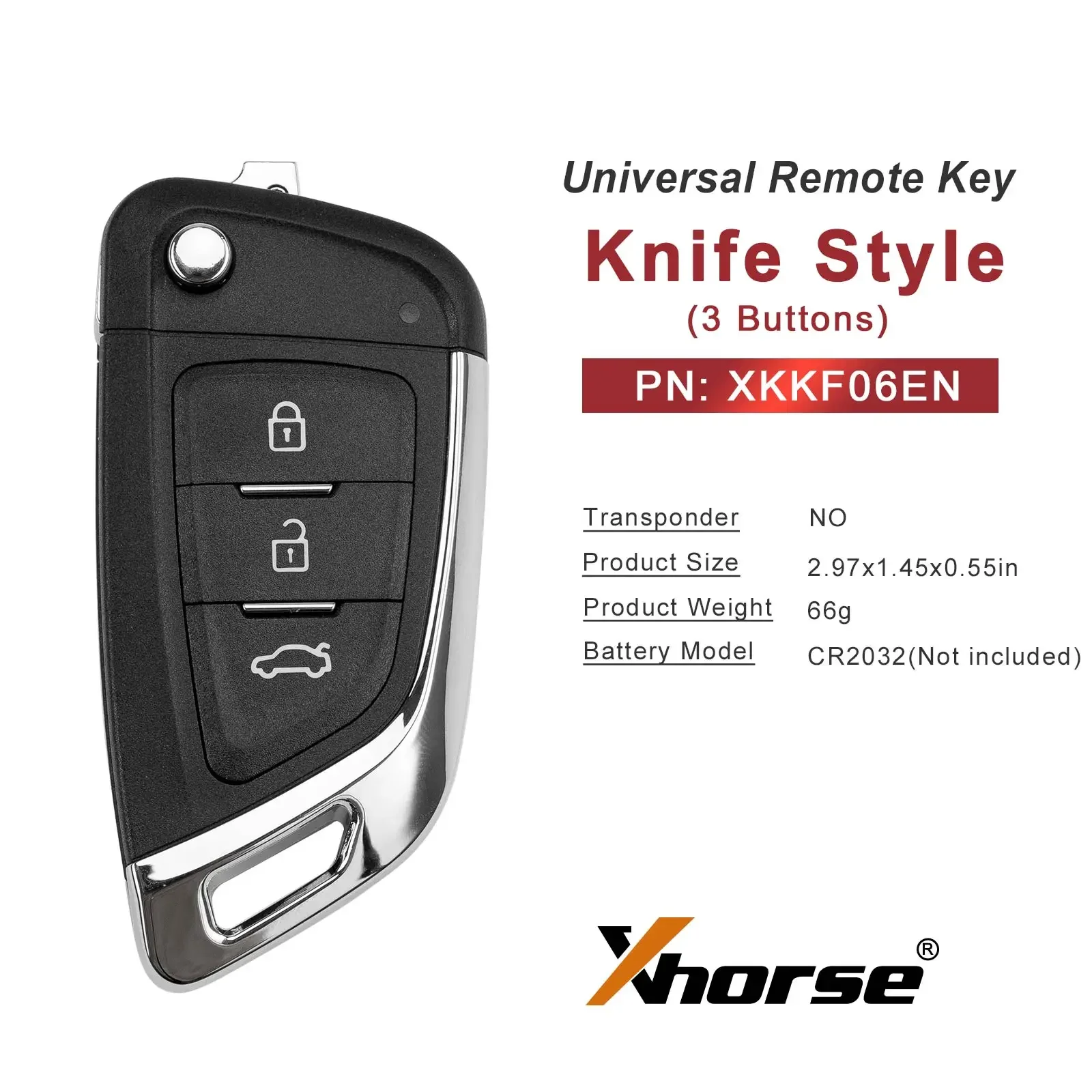 5pcs Xhorse XKKF06EN 2nd Generation Wire Remote Key Knife Style 3 Buttons for CCDI2 Key Tool Support Wireless Programming