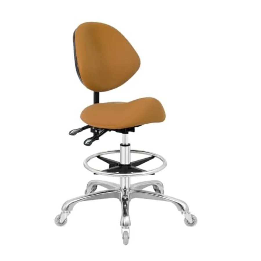 

Эргономичный стул-табурет на колесиках с регулировкой высоты для салонов красоты, клиник, стоматологий, тату-салонов, домашнего офиса