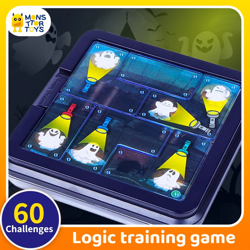 Ghost Catchers Juguetes Educativos de aprendizaje para niños, rompecabezas, juego de mesa, 60 desafíos, juego de entrenamiento lógico, más de 3