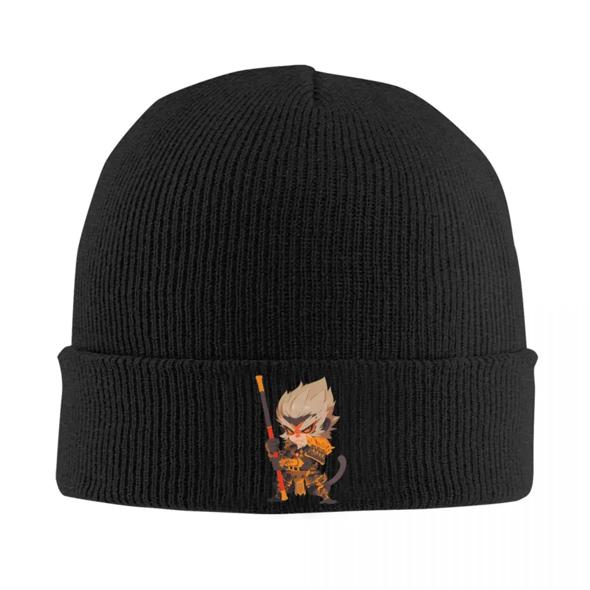 Zwarte Mythe Wukong Chibi Fanart Muts Gebreide Muts Unisex Volwassen Schattige Elastische Beanie Hoeden Lente Kpop Custom Cap